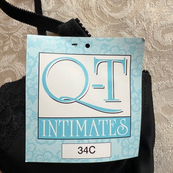NWT Q – T  Intimates Lace Underwire Demi Everyday Bra 34C Black - Picture 10 of 11